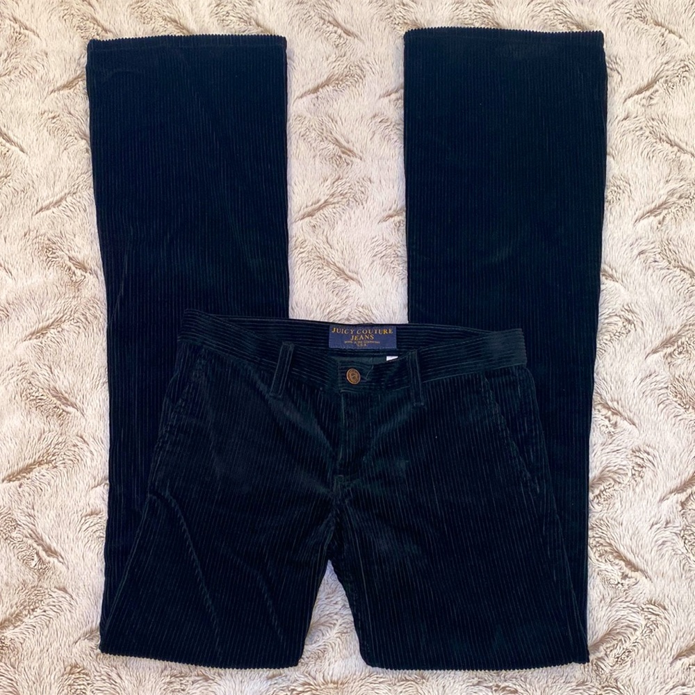 COPY - Juicy Couture Jeans Black Corduroy Flare Trousers.